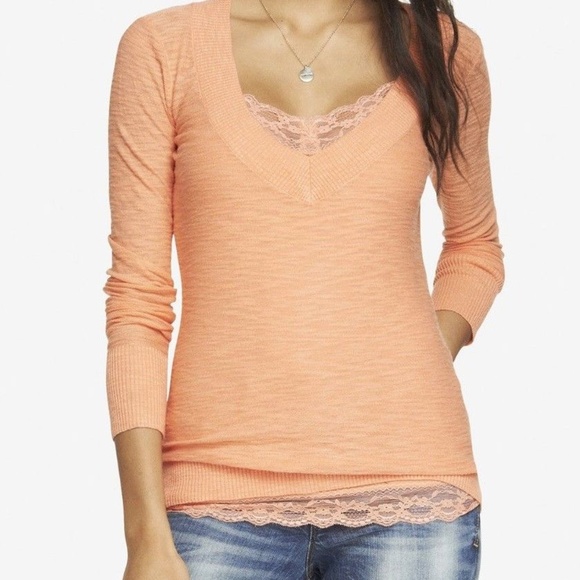 Express Sweaters - **NWOT Express V Neck Fitted Sweater